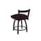 Holland Bar Stool Co 18" Low Back Swivel Vanity Stool, Black Wrinkle, Canter Bordeaux Seat 82118BW005 - alternate 4